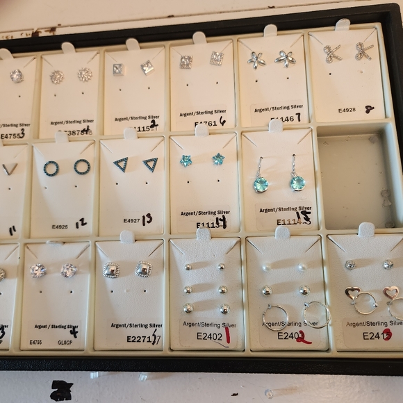 BNWOT - LOF STERLING SILVER EARRINGS (23 PAIRS) - Picture 4 of 6